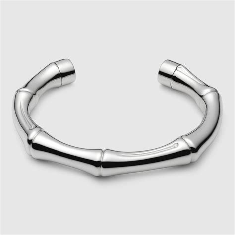 gucci silver bamboo bracelet|gucci double g silver bracelet.